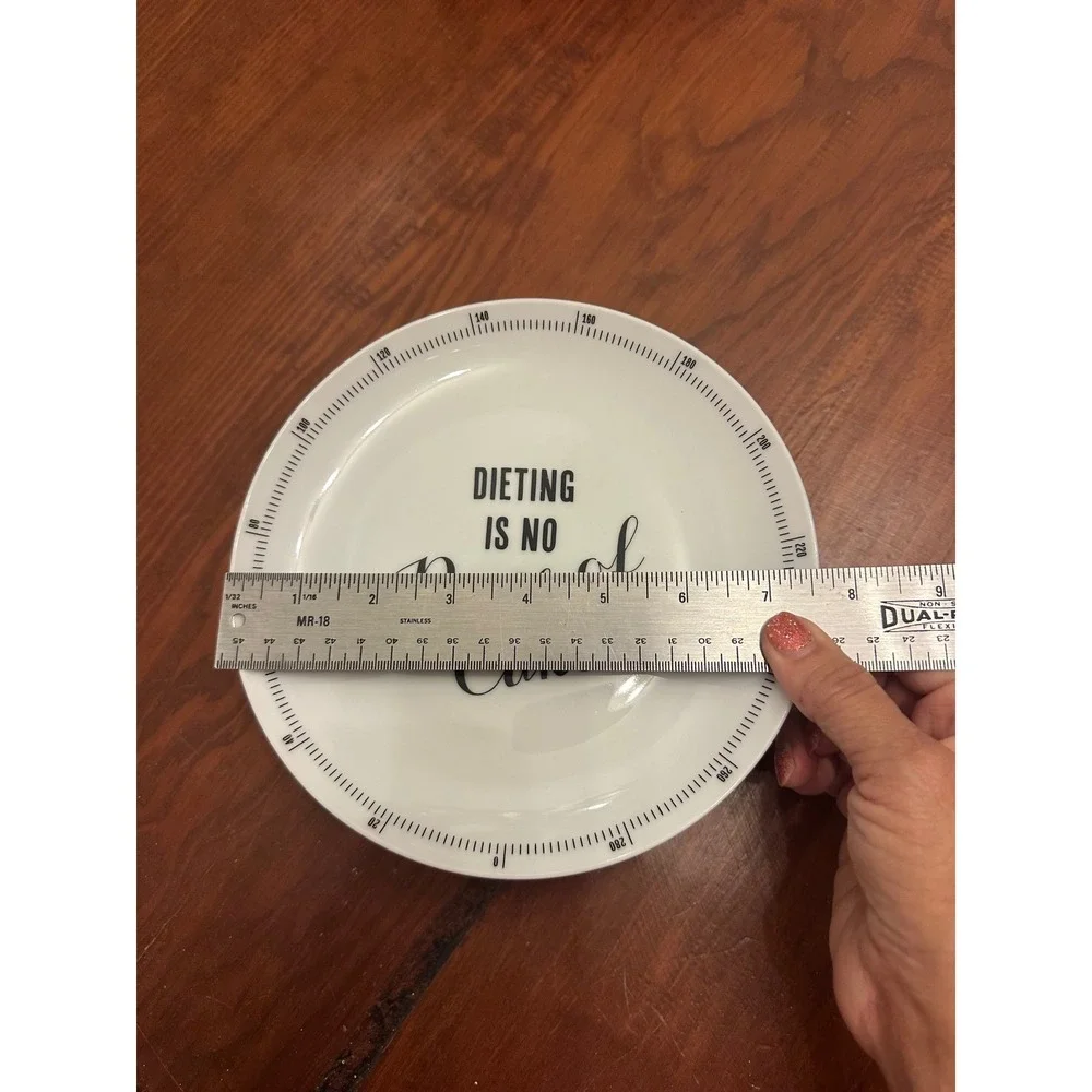 Z‎ Gallerie Weight For Dessert Plate Funny Diet Humor Kitchen Dining - Picture 2 of 9
